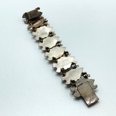 LOT 175: Vintage / Antique Sterling and Amethyst Stone En Hencho Mexico Bracelet and Hallmarked Brooch Pin