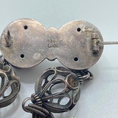 LOT 176: Vintage Sterling Jewelry Collection - 830 Dangling Pin and Screw Back Earrings and Unmarked Pierced Earrings