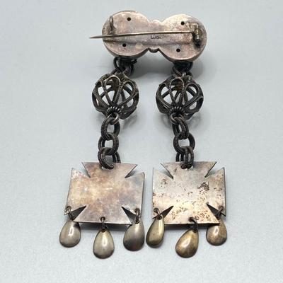 LOT 176: Vintage Sterling Jewelry Collection - 830 Dangling Pin and Screw Back Earrings and Unmarked Pierced Earrings