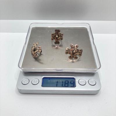 LOT 178: Plato Taxco Earrings with Matching Ring Sz 5