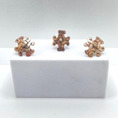 LOT 178: Plato Taxco Earrings with Matching Ring Sz 5