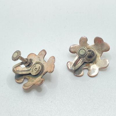 LOT 178: Plato Taxco Earrings with Matching Ring Sz 5