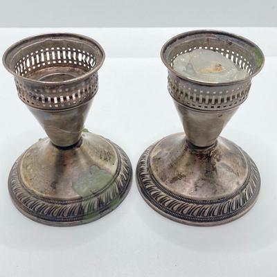 LOT 181: Vintage Matching Duchin Creation Weighted Sterling Candle Holders