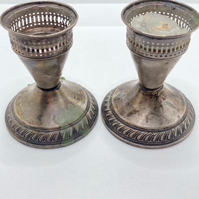 LOT 181: Vintage Matching Duchin Creation Weighted Sterling Candle Holders