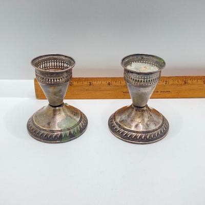 LOT 181: Vintage Matching Duchin Creation Weighted Sterling Candle Holders
