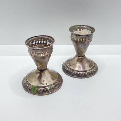 LOT 181: Vintage Matching Duchin Creation Weighted Sterling Candle Holders