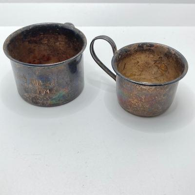 LOT 182: Large Collection of Vintage Sterling - Children's Cups, Spoons, Corn Cob Holders and Sterling Handled Serving Utensils