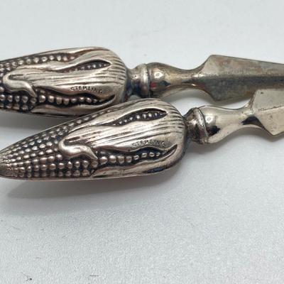 LOT 182: Large Collection of Vintage Sterling - Children's Cups, Spoons, Corn Cob Holders and Sterling Handled Serving Utensils