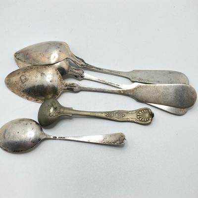 LOT 182: Large Collection of Vintage Sterling - Children's Cups, Spoons, Corn Cob Holders and Sterling Handled Serving Utensils