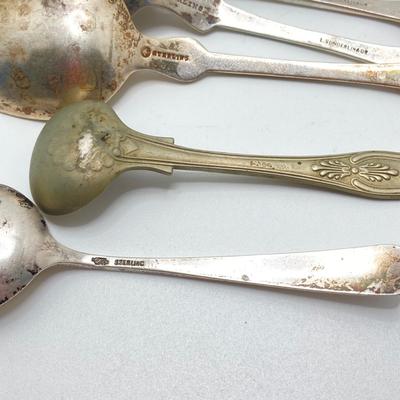 LOT 182: Large Collection of Vintage Sterling - Children's Cups, Spoons, Corn Cob Holders and Sterling Handled Serving Utensils