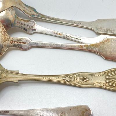 LOT 182: Large Collection of Vintage Sterling - Children's Cups, Spoons, Corn Cob Holders and Sterling Handled Serving Utensils