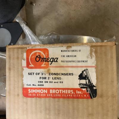 LOT 190: Omega Type D2 Photographic Enlarger with Lenses, Cones and Other Components and More