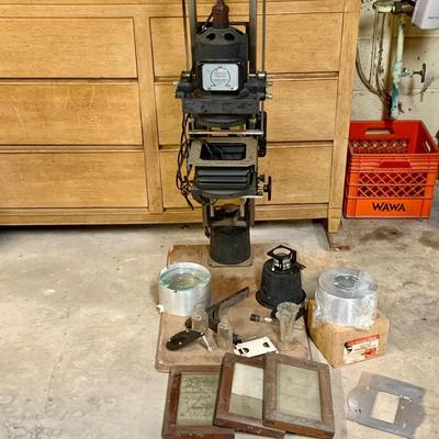 LOT 190: Omega Type D2 Photographic Enlarger with Lenses, Cones and Other Components and More