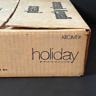 LOT 195: MCM Lazy Susans (1 Kromex), Bronze & Porcelain Fruit Knives, Germany, Antique Nutcracker & More