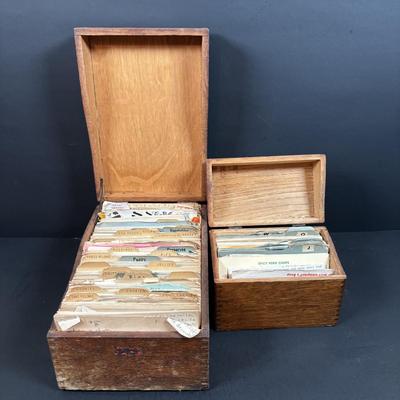 LOT 200: Wooden Recipe Holders, Dundee Marmalade Crock & Others, Strawbridge & Clothier Knife Set made by Sheffield England,...