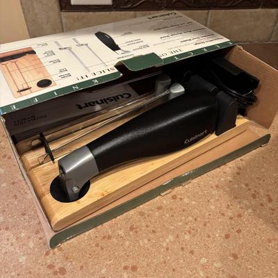 LOT 203: Kitchen Essentials: Keurig Model K10, Hot/Cold Carafe, Cuisinart Electric Knife, Chefs Choice Knife Sharpener & More