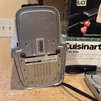 LOT 203: Kitchen Essentials: Keurig Model K10, Hot/Cold Carafe, Cuisinart Electric Knife, Chefs Choice Knife Sharpener & More