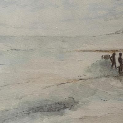 LOT 213: Landscape Watercolor Painting of Photo, Signed Huges 82, Photo Included