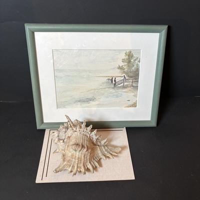 LOT 213: Landscape Watercolor Painting of Photo, Signed Huges 82, Photo Included