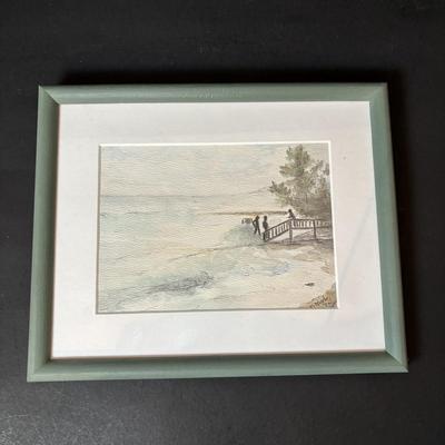 LOT 213: Landscape Watercolor Painting of Photo, Signed Huges 82, Photo Included