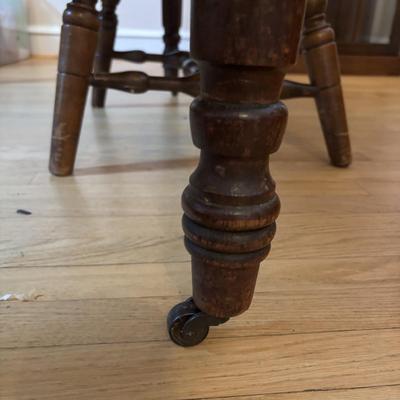 LOT 501: Antique Drop Leaf Table w/4 Extensions in Crate, Center Support Leg and Two S. Bent & Bros Colonial Chairs