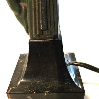 Rare Max Le Verrier French Art Deco Bronze Night Lamp, 6 1/2 H