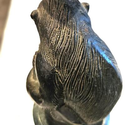 Rare Mid Century Monkey Form Bronze Candlestick Holder, 8H