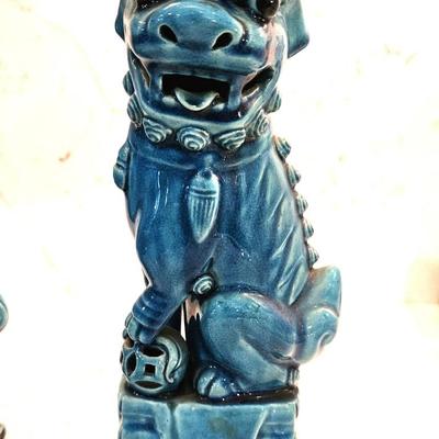 10 Piece Vintage Chinese Glazed Turquoise FOO DOG Lot, Various Sizes, No Pairs, 5H to 10H