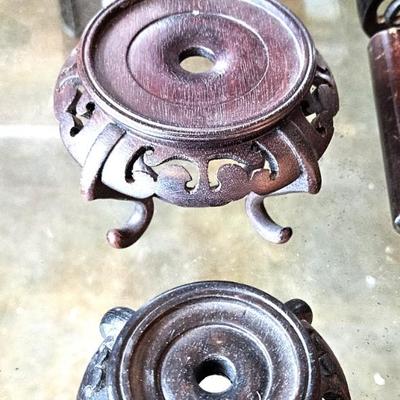 16 Piece Carved Wood Display Stand Lot