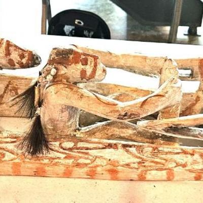 Asmat Spirit Canoe Wood Carved, 86L