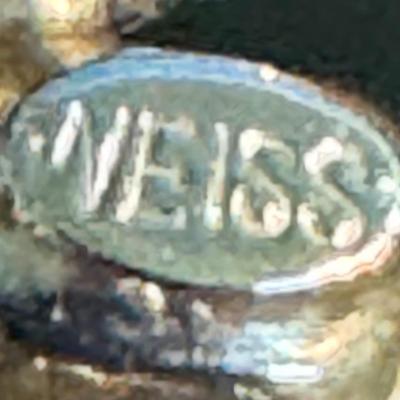 WEISS Clear Rhinestone Brooch
