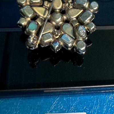 WEISS Clear Rhinestone Brooch