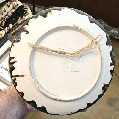 10' Rare Antique Portuguese Palissy Style Majolica Crab Plate
