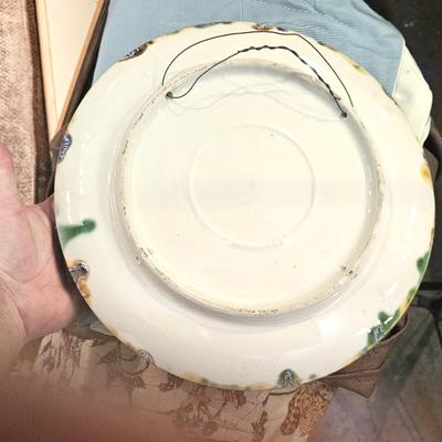 13' Rare Antique Palissy Style Majolica Portugal Lobster Plate