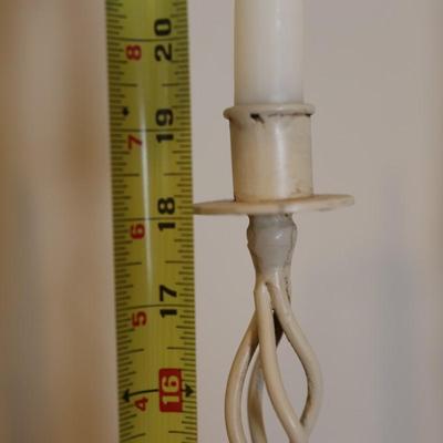 Pair of Wrought Iron 3-Arm Candelabras