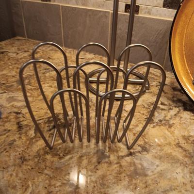 CUTCO STEAK KNIVES, FAUX FRUIT IN A GLASS BOWL AND MORE