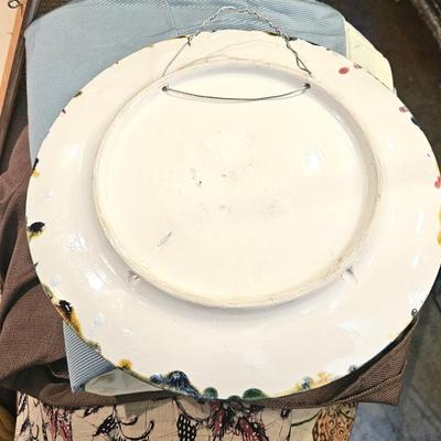 13' Rare Antique Palissy Style Majolica Portugal Crab Plate