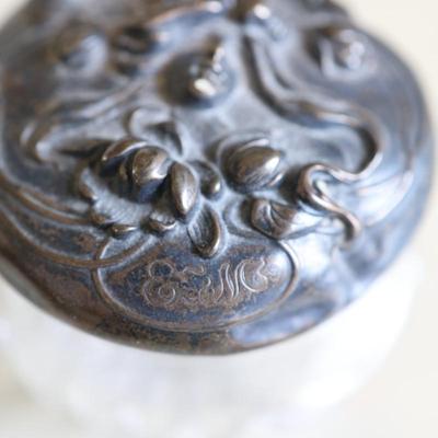 Sterling Glass Dresser Jar and Mirror