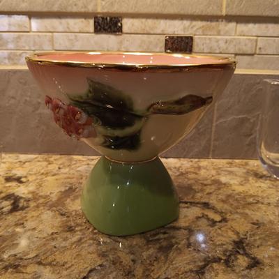 PORCELAIN COMPOTE, JAPANESE BIRD VASE, SHAKERS AND MORE