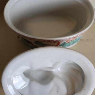 Vintage Koi Fish Casserole Oval Baking Dish with Lid
