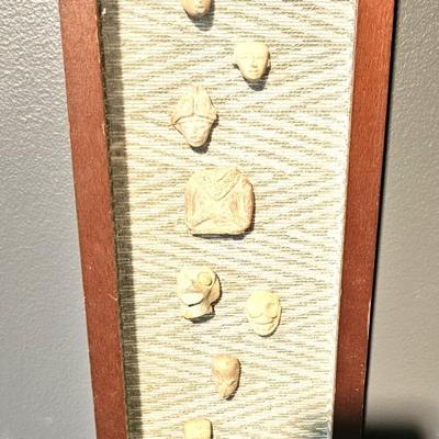 Framed Fragments of Ancient Egyptian Faience, 16 x 6