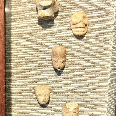 Framed Fragments of Ancient Egyptian Faience, 16 x 6