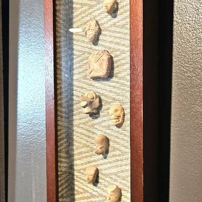 Framed Fragments of Ancient Egyptian Faience, 16 x 6