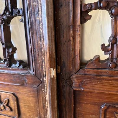 Pair of Hand-Carved Balinese Wood Doors