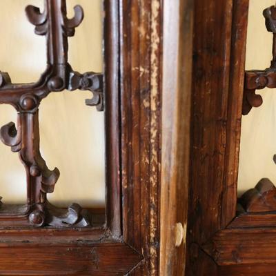 Pair of Hand-Carved Balinese Wood Doors