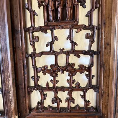 Pair of Hand-Carved Balinese Wood Doors