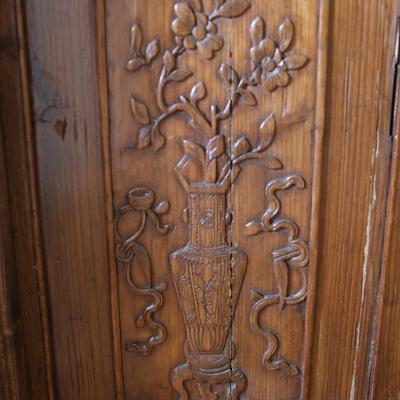 Pair of Hand-Carved Balinese Wood Doors