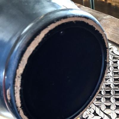 Black Japanese Lacquer Vase, 15H