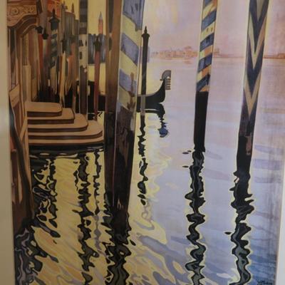 Framed Vintage Print "Venise et le Lido" (Venice and the Lido)