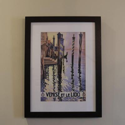 Framed Vintage Print "Venise et le Lido" (Venice and the Lido)